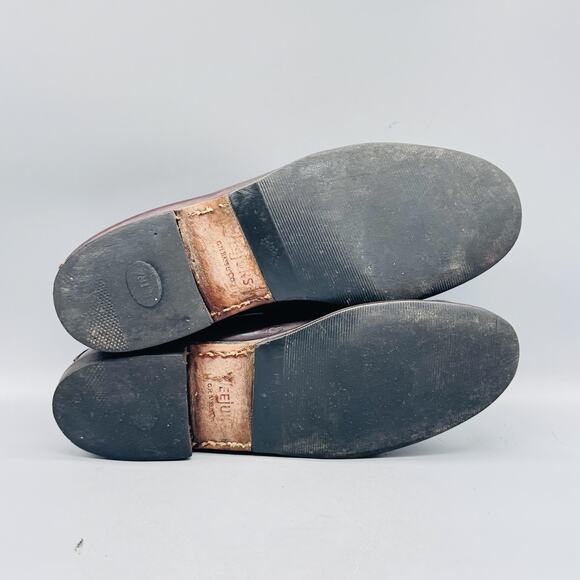 GH Bass & Co Weejuns Shoes Mens 9.5 Burgundy Leather Penny Loafers Slip On Dress - Picture 8 of 11